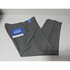 HAGGAR men's Grey dress Performance pants Cool Right Straight Fit Size 34x30